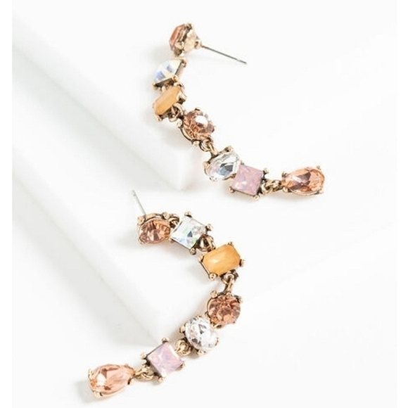 🆕️ Long Crystal Drop Earrings - Picture 1 of 5